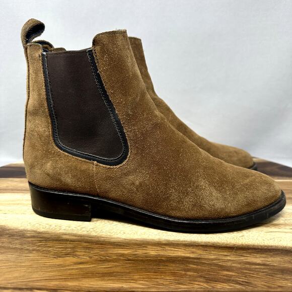 Thursday Boot Company Women's 7.5 Suede Duchess Brown Handmade Chelsea Boots